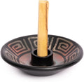 Palo Santo Holder with 5 Sticks - Luna Sundara Handmade Ceramic Incense Burner - Blue Chulucanas Pottery from Peru - Smudge Bowl for Sage - Aromatherapy Gift Set