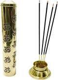 New Om Brass Incense Holder Pooja StickTower Burner Holder Navratri Navaratri Pooja Dhoop Agarbatti Stand Ash Catcher Home Decor, Accessory Tower Stand Size- Height- 10.2 inch