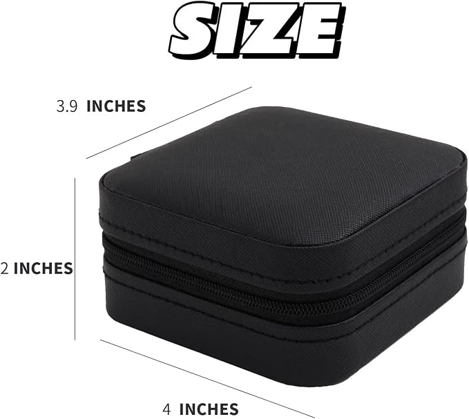 KElofoN Travel jewelry case Travel jewelry box Travel Jewelry Organizer Small Jewelry Organizer Box Gift for Girls Women with Mirror(Black)