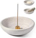 Koville Natural Marble Incense Holder, Incense Holder for Sticks with 9 Holes, Handmade Incense Burner Ash Catcher for Meditation Yoga SPA, Balsam Fir/Palo Santo/Sage/Cone Incense Bowl(Grey)