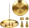 2Pcs 5 in 1 Incense Burner, 5.5 Inch Incense Holder, Brass Incense Holder for Incense Sticks Coil Incense Incense Cones, Alloy Cone Ash Catcher for Yoga Room