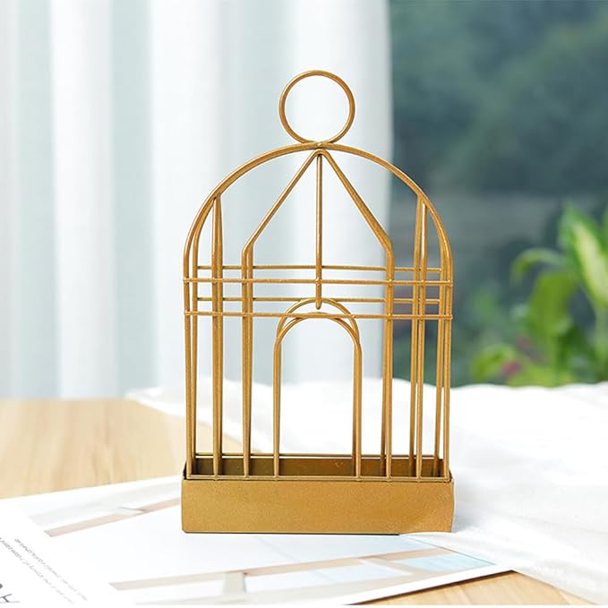 2 PCS Portable Metal Mosquito Coil Holder Incense Holder Retro Incense Coil Burner, Hanging Bird Cage Outdoor Home Garden Decor for Courtyard Bar Office Desktop (Golden)