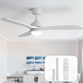 Sofucor 52" Solid Wood Ceiling Fan Lights, Flush Mount & Downrod Mount Ceiling Fan with Lights and Remote, Wood Blades Modern Outdoor Ceiling Fans for Bedroom/Farmhouse/Patio/Indoor