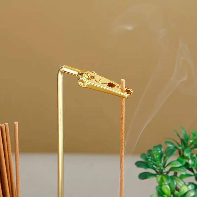 Incense Holder for Sticks with Ash Catcher-2 in 1 Glass Incense Stick & Candle Holder with Storage, Anti-Ash Flying insence-Sticks Burner for Meditation Yoga Spa Home Decor sage (Dark Base)