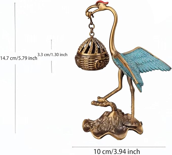 Hanging Incense Burner,Crane Censer Cone,Incense Holder Incense Diffuser for Bedroom Housewarming Desk
