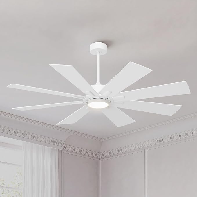 GREENEVER 72 Inch Large Ceiling Fan with Lights, Remote, DC & High CFM | 6 Speed 9371CFM High-Airflow, Quiet DC Motor, Dual-Sided Blades, 3CCT Dimmable Light for Living Room & Commercial Areas