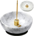 Vrupin Natural Marble Incense Burner, Handmade Incense Stick Incense Burner Reflux Burner, Ideal for use in Meditation, Incense Smokers and Decoration. (Grey)