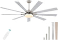 POCHFAN 72 Inch Ceiling Fans with Lights,Large Modern Ceiling fan with Remote and 9 Wooden Blades,Dimmable,6 Speeds,Noiseless Reversible Indoor&Outdoor Fan for Bedroom,Patio,Living Room