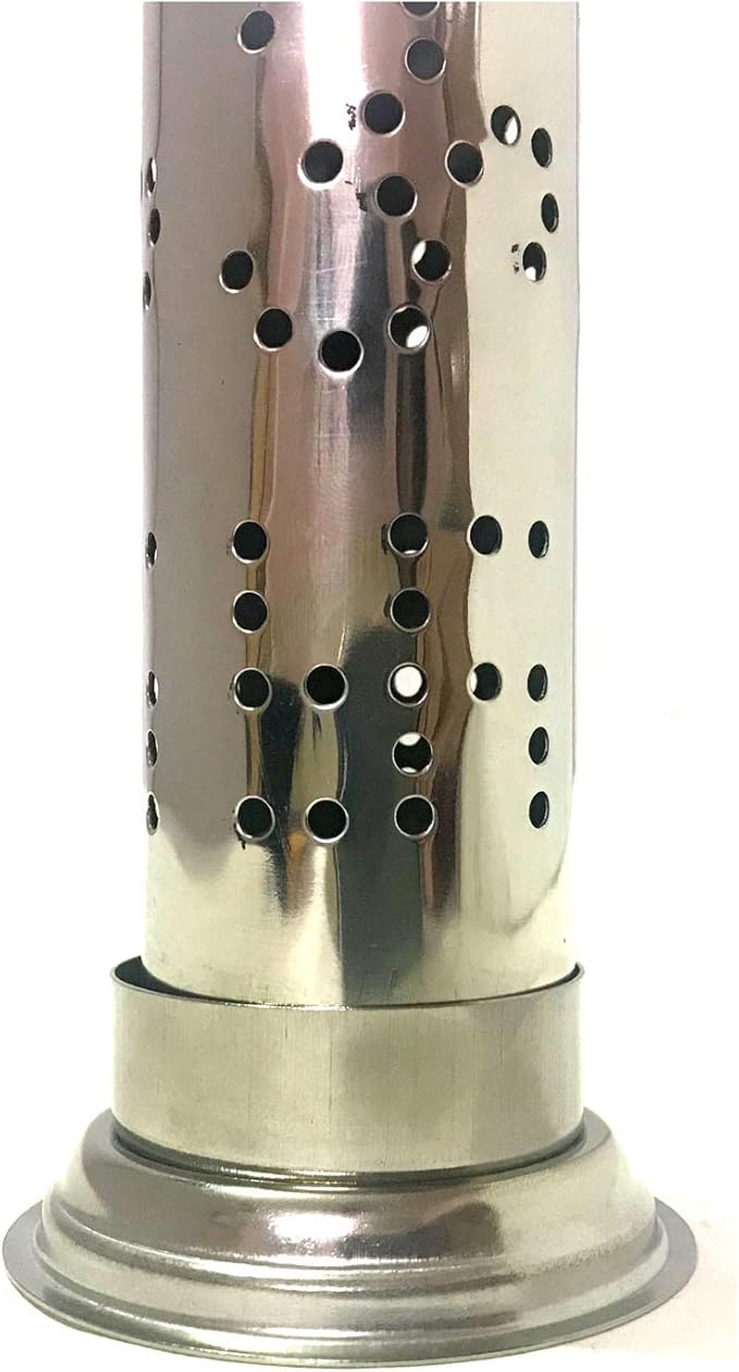 Incense Stick Holder Stainless Steel Incense Stand Dhoop Agarbatti Stand Om Swastik Stand Pooja Accessory Agarbatti Dhup Dani Burner Tray Tower Stand for Positive Energy