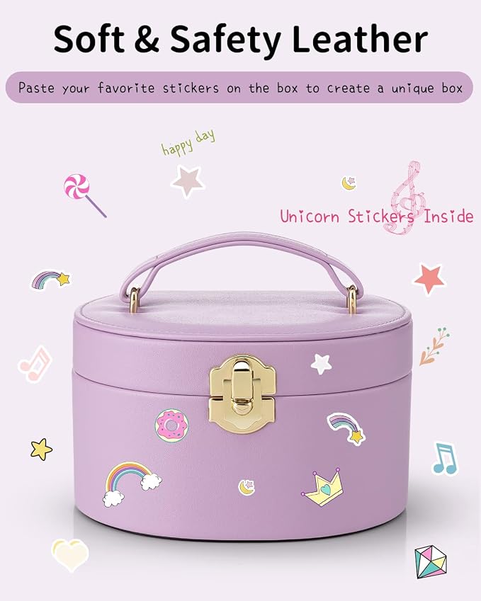 VLANDO Bithday Gifts for Girl, Musical Jewelry Box for Girls, Small Kid Music Box with Ballerina for Party Bedroom Decor, Gifts for Girls Kids - Purple