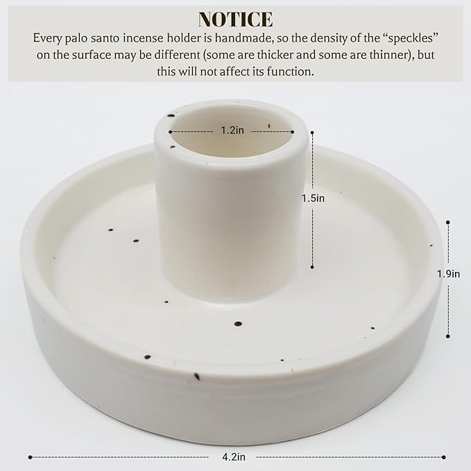 Palo Santo Holder, Ceramic Incense Stick Holder, Sage Holder for Yoga, Meditation, and Energy Cleansing, Unique Ceramic Incense Holder Gift for Palo Santo Sticks (White)