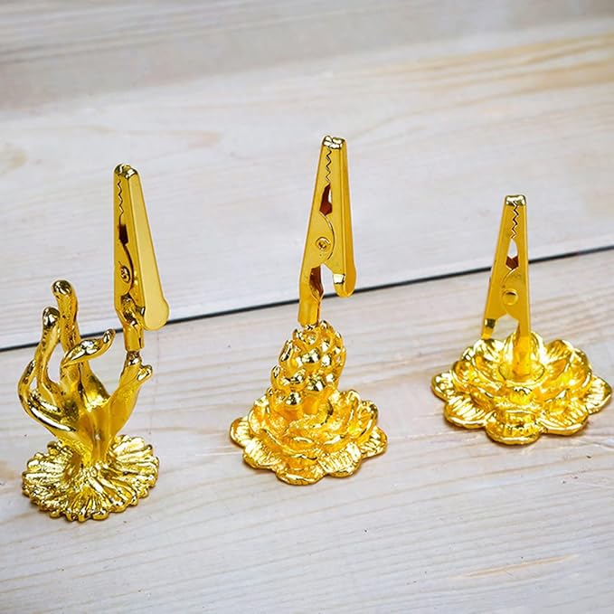 Healifty Buddha Hand Incense Clip with Base 2-Pack 1.18 Inch Metal Coil Incense Holder for Meditation Yoga Home Fragrance and Buddhist Decor