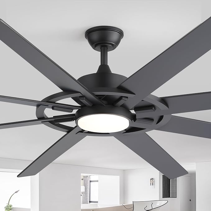 72 Inch Farmhouse Chandelier Ceiling Fan, Ceiling Fans with Lights and Remote, for Bedroom Rustic Lighting Ceiling Fans Outdoor Indoor, 6 Speed Reversible Quiet DC Motor, Noiseless