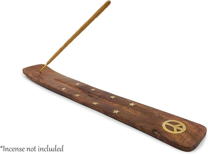Bless-International Traditional-Handmade-Burner Wooden-Incense-Stick-Holder Ash-Catcher-Stand for-Aromatherapy-Meditation-Yoga (Incense Holder 10 inch(1 pcs))