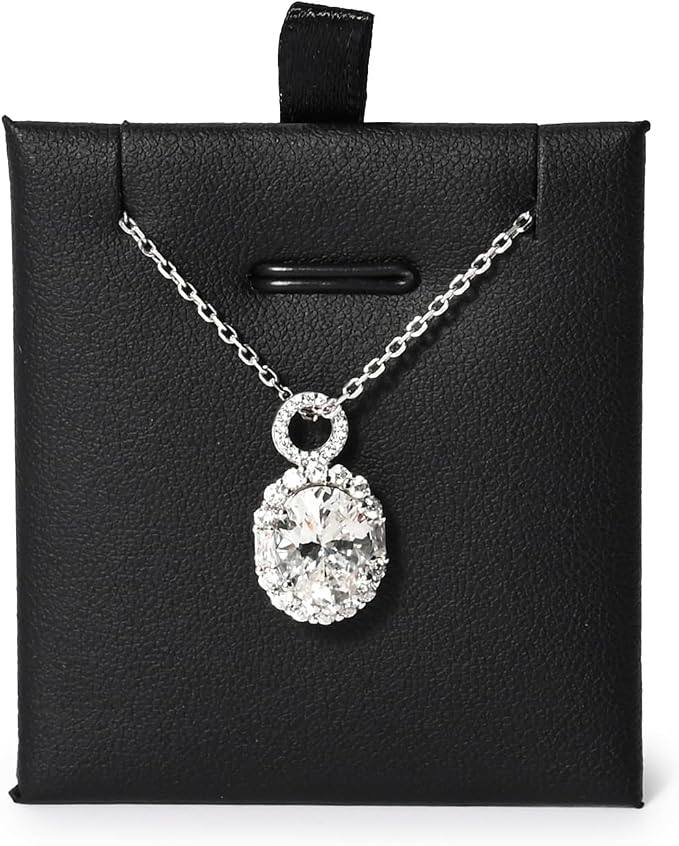 Oirlv 10 PCS Jewelry Cards PU leather Earring Necklace Card for Selling Jewelry Display Cards