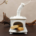 MOUGIGI Handmade White Ceramic Fireplace Palo Santo Holder &Sage/Cone Incense Dish for Energy Cleansing Zen Meditation Altar Decor for Yoga Spa | Mindfulness Aromatherapy Gift for Women Anxiety Relief