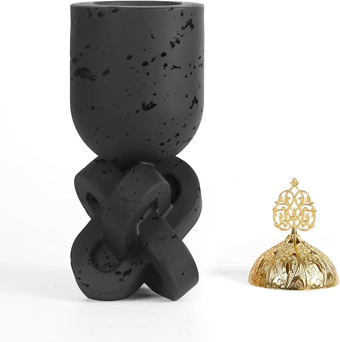 TERSCHELLING Frankincense Resin Incense Burner,Bakhoor Burner,Charcoal Incense Burner, 11.02Inches Tall Incense Censer - for Meditation,Yoga,Spa Aromatherapy,Office,House Warming Gifts& Home Decor