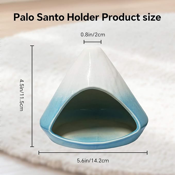 Ceramic Incense Burner, Palo Santo Holder for Palo Santo Sage, Incense Cones Holder, Smudge Bowl with Ash Catcher, Heat Resistant for Yoga, Meditation, Aromatherapy Home Decor
