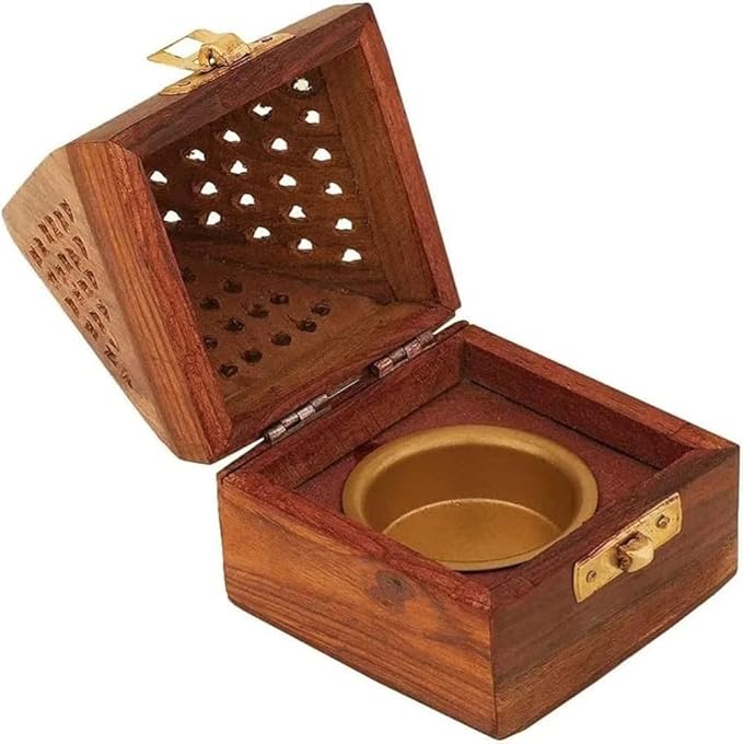 Yajna Traditional-Handmade Incense-Stick-and-Cones-Holder Incense-Burner-ash-Catcher-Stand (Wooden Pyramid)