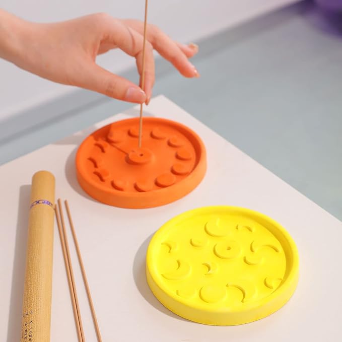 BOOWAN NICOLE Silicone Concrete Incense Holder Molds Sun and Moon Cement Aromatherapy Incense Tray Mould DIY Decoration Tool (SH0913)