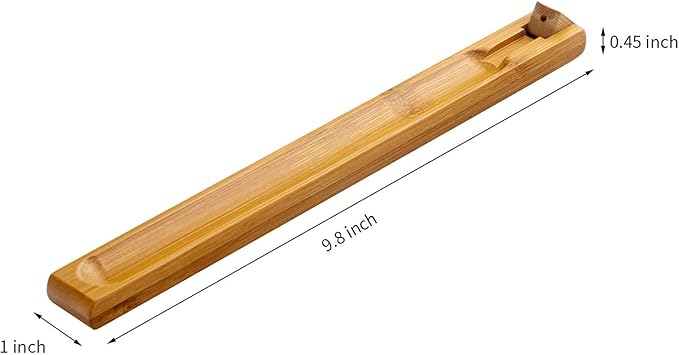 2 Pieces Bamboo Wood Incense Holder for Sticks with Adjustable Angle, Incense Burner with Ash Catcher, 9.8 Inches