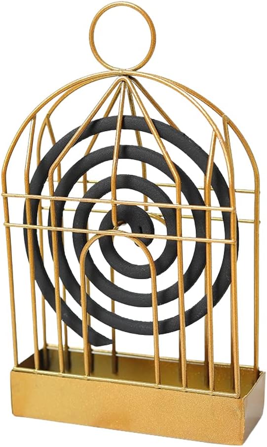 Portable Metal Mosquito Coil Holder Incense Holder Retro Incense Coil Burner, Hanging Bird Cage Outdoor Home Garden Decor for Bar Courtyard Office Desktop