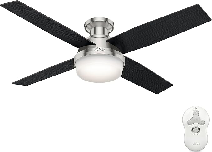 Hunter Dempsey, Indoor, Ceiling Fan, Modern, 52 inch, Brushed Nickel