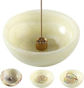 Koville Turkish Natural Marble Incense Holder, 5inch Incense Holders for Sticks, Sturdy Incense Burner Ideal for Meditation and Relaxing, Easy to Clean(Green Onyx)