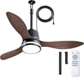 Amico 42 Inch Outdoor Ceiling Fans with Lights for Patios, IP65 Waterproof Gazebo Fan Remote Control, 3000-6000K, 6 Speeds, Hook Hanging Plug in Ceiling Fan for Patio Porch Pergola Garage Canopy