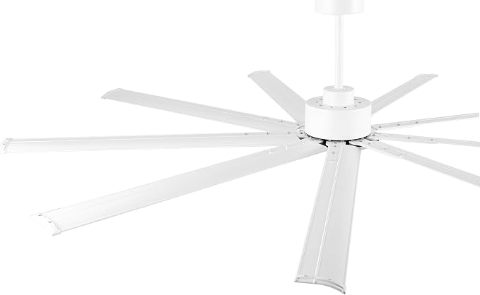 WINGBO Industrial Ceiling Fan No Light 84", 9 Aluminum Blades, 6 Speed Remote Control, Reversible DC Motor, for Home and Commercial Use, Living Room/Shop/Warehouse White