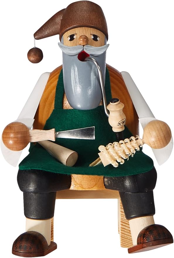 KWO Sapling Carver Smoking Men Incense Holder, 15 cm, Wood, Multicolour, One Size