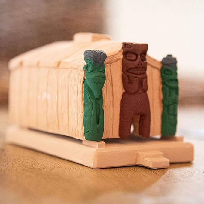 Incienso de Santa Fe - Ceremonial House Natural Wood Incense Burner, Includes 20 Piñon Incense Bricks - Made in The USA