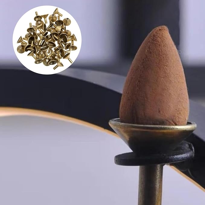 HANABASS Backflow Incense Cone Holder Tray Compact Metal Alloy Incense Burner for Home D Cor Meditation Yoga Relaxation 0.82X0.78X0.78 Inch Fragrant Accessories
