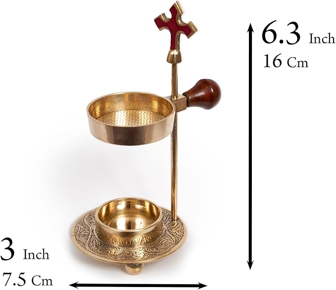 Christian Incense Burner, Cross Incense Holder - Tea Light Candle or Charcoal Resin Heated for Home Decor, Beautiful Adjustable Design for Worship and Spiritual Gifts, Offering a Calming Atmosphere.
