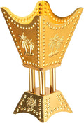 Decorative Palm Tree Incense Burner, Gold Metal Design (Gold-WF012)