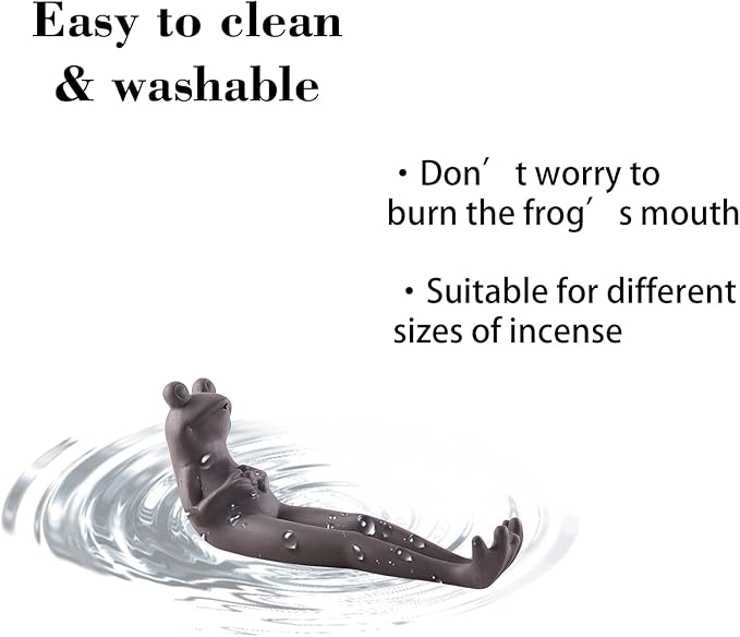 Frog Incense Holder Handmade Ceramic Incense Stick Holder Cute Frog Burner Holder Modern Aromatherapy Ornament for Meditation Yoga Home Living Room Office Decor