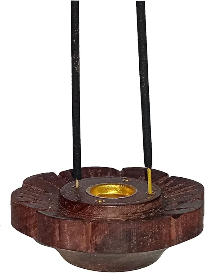 Purpledip Wooden Incense Stick Holder Cum Dhoop Candle Holder: Ash Catcher (11502)