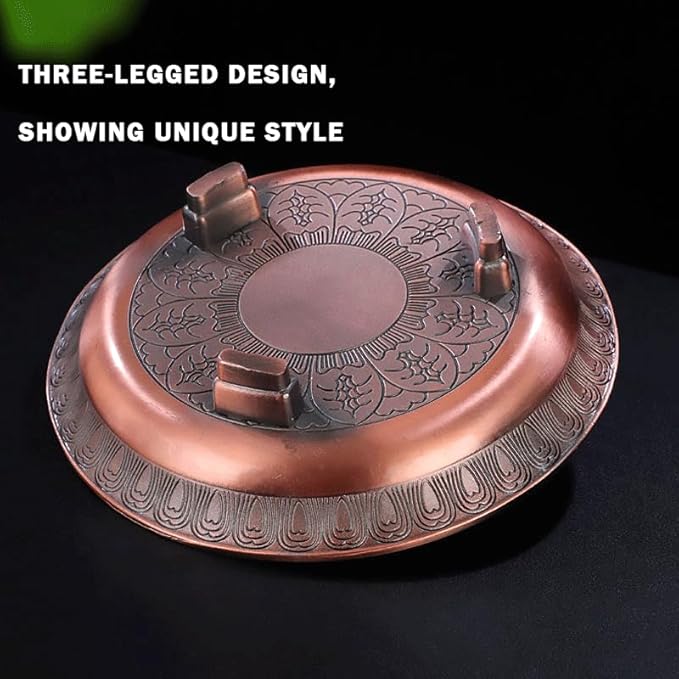 Copper Sacrifice Ritual Plate, Three-Legged Design Offering Bowl, Perfect for Witches, Incense, Incense Holder, Candlestick, Ashtray, Jewelry Tray, Key Basket (5.1‘’)