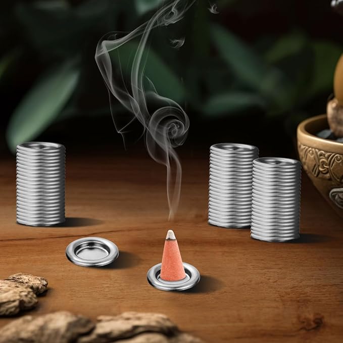 50pcs Tower Incense Tray Incense Holder Incense Cone Tray Decor Decorative Incense Burner Incense Cones Holder Metal Incense Cone Tray Incense Burner Adornment Aluminum Alloy