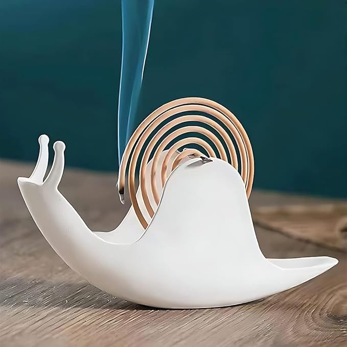 Accddio Incense Holder,Mosquito Coil Holder,Snail Incense Burner Holder,Mosquito Coil Burner of Iron Material for Table Decorations or Gifts (White)