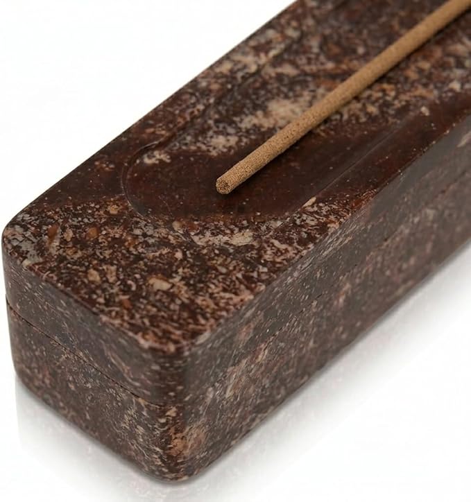 Wooden Incense Holder Burner, Coffin Incense Storage Box Holder for Sticks, Incense-Stick Holder & Ash Catcher with Storage for Meditation, Bedroom, Office (12 Inches)