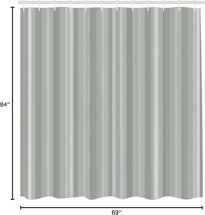 Ambesonne Stripes Shower Curtain, Abstract Ocean Inspired Palette Lines Geometrical Image Illustration, Cloth Fabric Bathroom Decor Set with Hooks, 84" Long Extra, Pale Almond