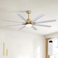 Sofucor Ceiling Fans with Lights, 52 Inch Indoor/Outdoor Ceiling Fan with Light Remote Control, Reversible DC Motor, 3CCT, 8 Blade Modern White Ceiling Fans for Bedroom, Living Room, Patio, Farmhouse