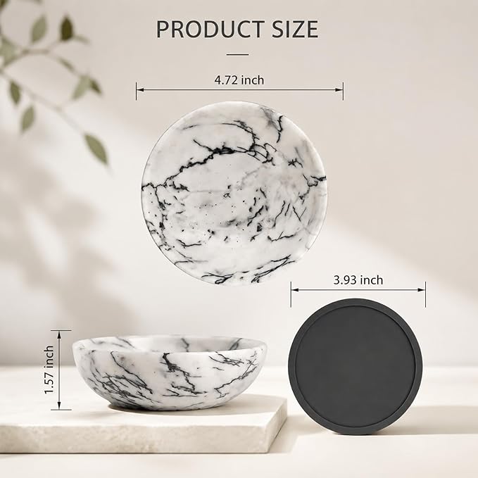 Natural Marble Incense Holder, 4.72 Incense Holder for Sticks with 9 Holes, Handmade Incense Burner for use in Meditation/Palo Santo/Sage/Cone (Cloud Gray)