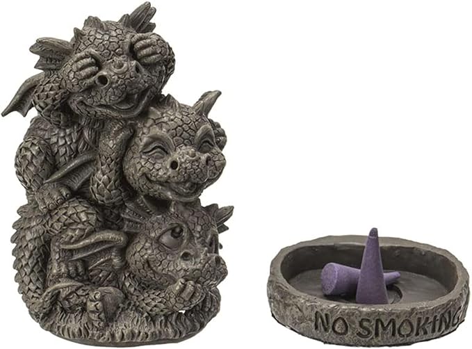 Pacific Giftware Dragon Incense Burner, 5-inch Height, Cold Cast Resin
