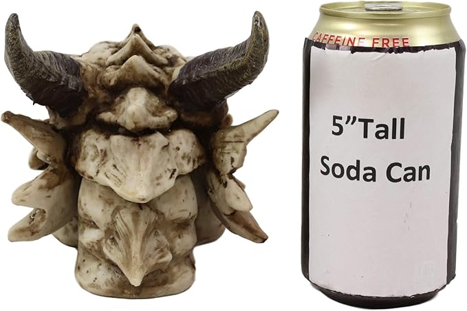 Ebros Gift 9" Long Smoking Nostrils and Eyes Bone Skeleton Fossil Dragon Skull 'Stryker' Incense Stick Burner Sculptural Box Statue Home Aromatherapy Decorative for Dungeons and Dragons GOT Fans