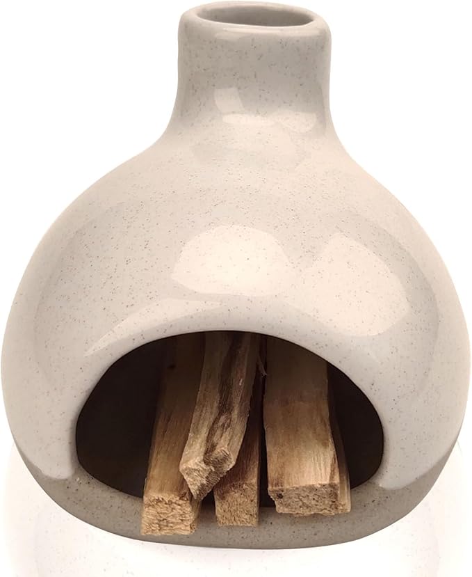 Palo Santo Holder-Mini Chimenea Incense Burner for Wood Sticks, Sage, Cones, Palo Santo Burner for Yoga Meditation Room Home Decor (Sand)
