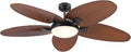 62" Large Brown Tropical Style Palm Leaf Ceiling Fans with Lights & Remote | Super Large Airflow with 6 Wind Speeds,Reversible,3 LED Light Colors,50W Quiet DC Motor,4H Timer,Suits for Living Room Patio