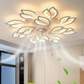 35" Ceiling Fans With Lights and Remote, Low Profile Flush Mount | Ceiling Fan Lights For Bedroom Living Room, With 6 Speed 3 Colors Dimmable, Quiet, Reversible Motor, Timing White