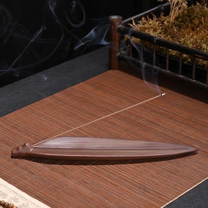 Handmade Ceramic Monk Incense Holder – Meditating Buddha Figurine Incense Stick Burner with Lotus Ash Catcher Tray, Zen Home Decor for Meditation Yoga Altar Spiritual Gift
